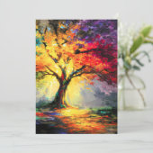 抽象芸術スピリチュアル自然ツリー シーズンカード (スタンド正面)