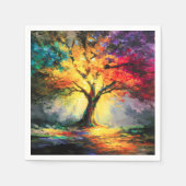 抽象芸術スピリチュアル自然ツリー スタンダードカクテルナプキン (正面)