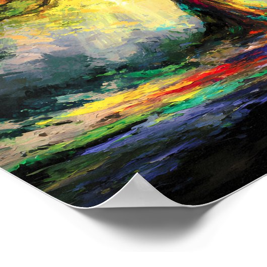 抽象芸術スピリチュアル自然ツリー ポスター (角)