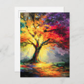 抽象芸術スピリチュアル自然ツリー 案内ポストカード (正面/裏面)