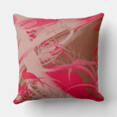 抽象芸術スプラタ絵を描ードピンクブラウン クッション (裏面)