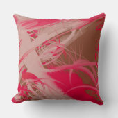 抽象芸術スプラタ絵を描ードピンクブラウン クッション (正面)