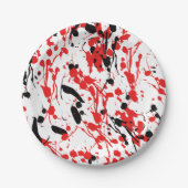 抽象芸術スプラッシュとドリップ ペーパープレート (正面)