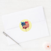 抽象芸術スプラッシュアメリカ国旗 ラウンドシール (封筒)