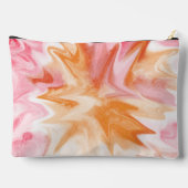 抽象芸術スプラッシュオレンジ、赤、ピンク アクセサリーポーチ (裏面)