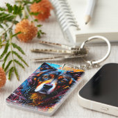 抽象芸術スプラッシュカラー キーホルダー (正面右)