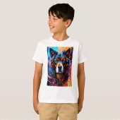 抽象芸術スプラッシュカラー Tシャツ (正面フル)