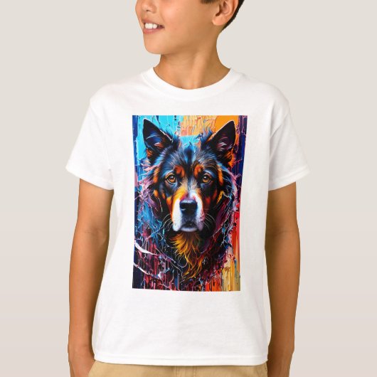 抽象芸術スプラッシュカラー Tシャツ (正面)