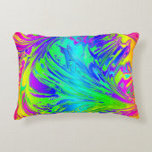 抽象芸術スプラッシング虹液 アクセントクッション (正面)