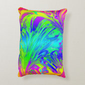 抽象芸術スプラッシング虹液 アクセントクッション (裏面(縦))