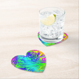 抽象芸術スプラッシング虹液 ペーパーコースター