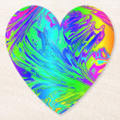 抽象芸術スプラッシング虹液 ペーパーコースター (正面)