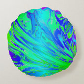 抽象芸術スプラッシング虹液 ラウンドクッション (裏面)