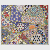 抽象芸術スペインのの瓦のパッチワーク手書き ラッピングペーパー (フラット)