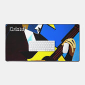 抽象芸術スペインのギタリスト。カスタマイズ デスクマット (キーボード&マウス)