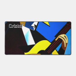 抽象芸術スペインのギタリスト。カスタマイズ デスクマット