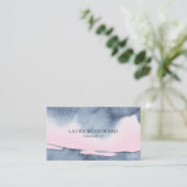 抽象芸術スモーキーピンクブルーセレネセラピスト 名刺 (スタンド正面)