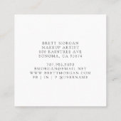 抽象芸術スモーキーブルーグリーンブラックメイクアップアーティスト スクエア名刺 (裏面)