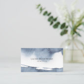 抽象芸術スモーキーブルーセレネビジネスカード 名刺 (スタンド正面)