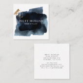 抽象芸術スモーキーブルーブラック美容師 スクエア名刺 (正面/裏面)