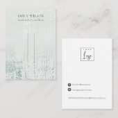 抽象芸術スライバーアクアレインヘアクリップピンディスプレイ 名刺 (正面/裏面)