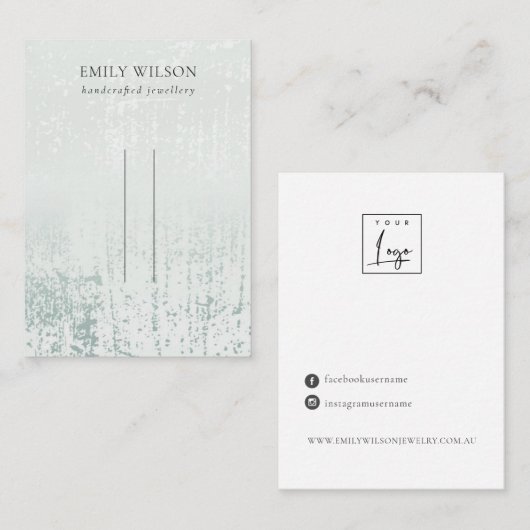 抽象芸術スライバーアクアレインヘアクリップピンディスプレイ 名刺 (正面/裏面)