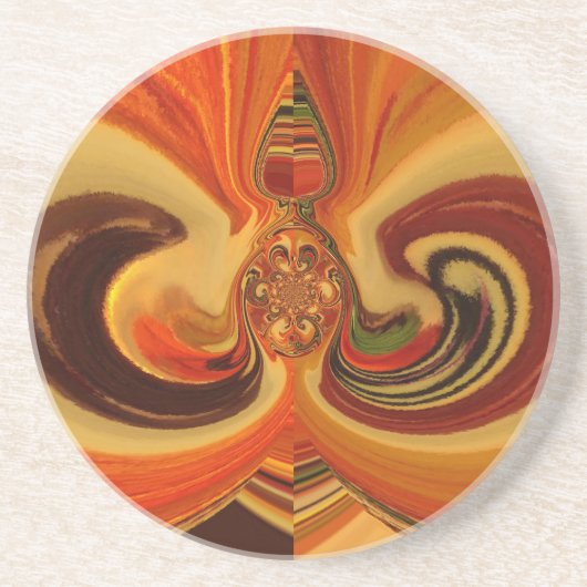 抽象芸術スワーズウィズティアドロップセンターアートプリント コースター (正面)