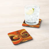 抽象芸術スワーズウィズティアドロップセンターアートプリント コースター (右側)