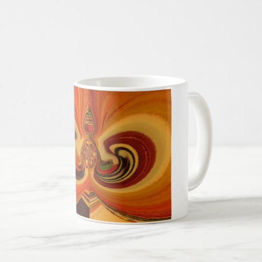 抽象芸術スワーズウィズティアドロップセンターアートプリント コーヒーマグカップ (正面右)
