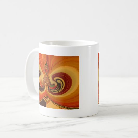 抽象芸術スワーズウィズティアドロップセンターアートプリント コーヒーマグカップ (正面左)