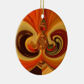 抽象芸術スワーズウィズティアドロップセンターアートプリント セラミックオーナメント (右)