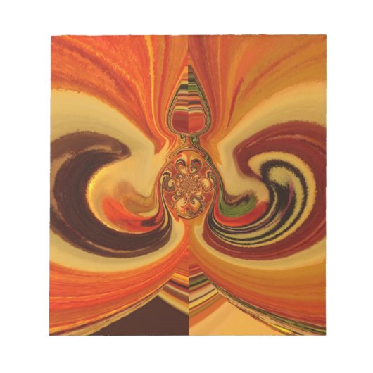 抽象芸術スワーズウィズティアドロップセンターアートプリント ノートパッド (正面)