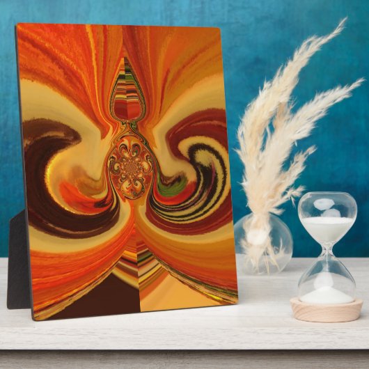 抽象芸術スワーズウィズティアドロップセンターアートプリント フォトプラーク (側面)