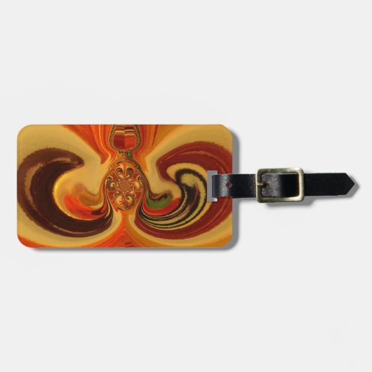 抽象芸術スワーズウィズティアドロップセンターアートプリント ラゲッジタグ (正面横)