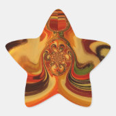 抽象芸術スワーズウィズティアドロップセンターアートプリント 星シール (正面)