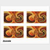 抽象芸術スワーズウィズティアドロップセンターアートプリント 長方形シール (シート)