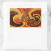 抽象芸術スワーズウィズティアドロップセンターアートプリント 長方形シール (バッグ)