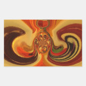 抽象芸術スワーズウィズティアドロップセンターアートプリント 長方形シール (正面)