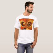 抽象芸術スワーズウィズティアドロップセンターアートプリント Tシャツ (正面フル)