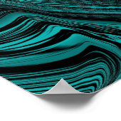 抽象芸術スワーズギターポスター、ティール（緑がかった色） ポスター (角)