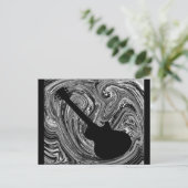 抽象芸術スワーズギターポストカード、白黒 ポストカード (スタンド正面)
