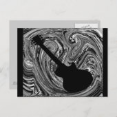 抽象芸術スワーズギターポストカード、白黒 ポストカード (正面/裏面)