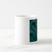 抽象芸術スワーズギターマグ、ティール（緑がかった色） コーヒーマグカップ (中央)