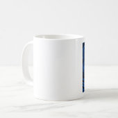 抽象芸術スワーズギターマグ、ブルー コーヒーマグカップ (正面左)