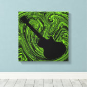 抽象芸術スワーズGuitar Canvas Print, Green キャンバスプリント (インサイチュ (ウッドフロア))