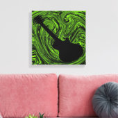 抽象芸術スワーズGuitar Canvas Print, Green キャンバスプリント (インサイチュ (リビング))