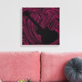 抽象芸術スワーズGuitar Canvas Print、Magenta キャンバスプリント (インサイチュ (リビング))