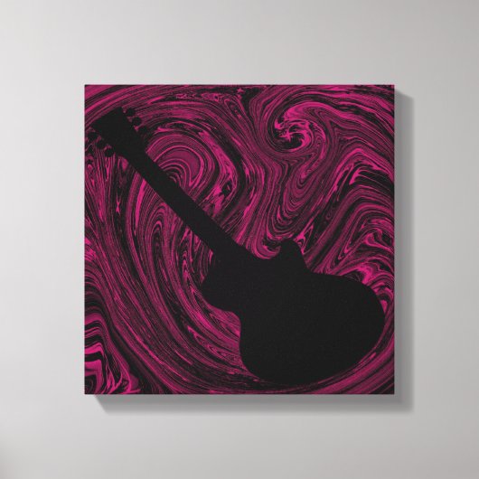 抽象芸術スワーズGuitar Canvas Print、Magenta キャンバスプリント (正面)