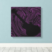 抽象芸術スワーズGuitar Canvas Print, Purple キャンバスプリント (インサイチュ (ウッドフロア))