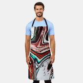 抽象芸術スワールの背景液体テ絵を描クスチャ エプロン (着用した状態)